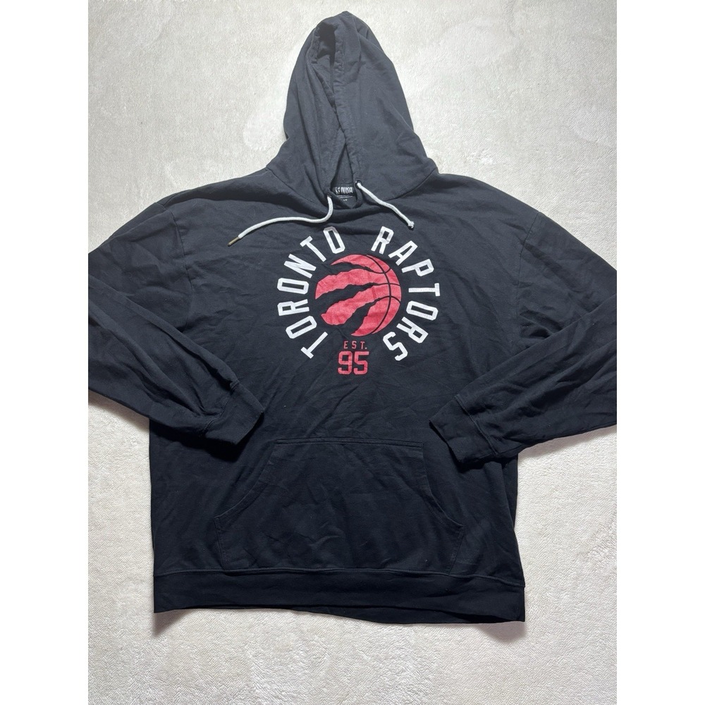 Toronto Raptors NBA Hoodie Sweatshirt Black Long Sleeve Size Large